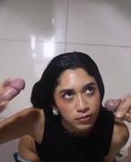 Cuckold - que rico es ver la cara de la puta de mi esposa llena de semen de var...