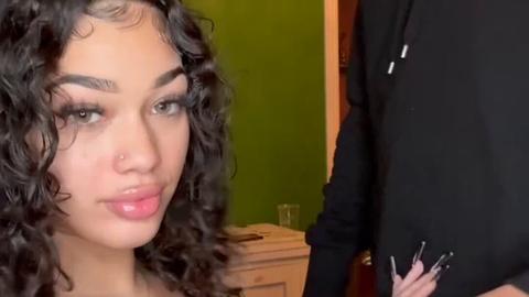 Dami - Busty Latina sucking and taking that dick from the back standing up 😌...